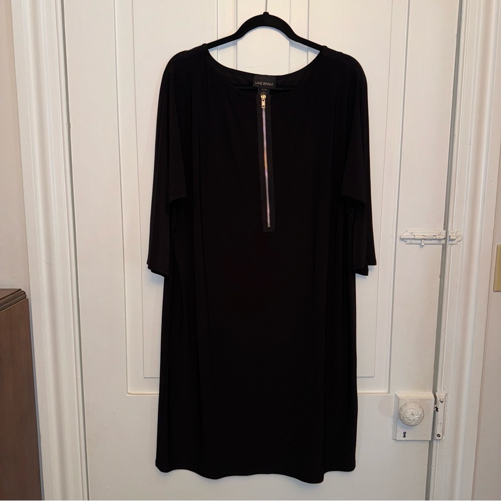 ✨lane bryant black zip front detail dress✨